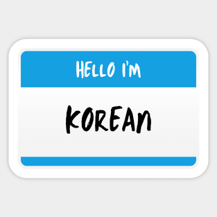 Hello I'm Korean - Name Tag Sticker